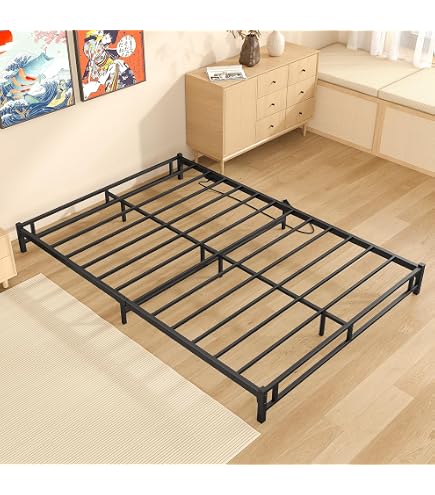 Amazon.co.jp: Lutown-Teen Bed Frame, Double Low Bed, Steel, Pipe