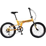 HUMMER(ハマー) FDB206FAT-BIKE 20インチ 極太3.0タイヤ 折りたたみ式 迫力ある自転車 シマノ製6段変速/前後Vブレーキシステム 13284