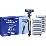 by Amazon 5枚刃 デュアルスムーザー 男性用 カミソリ 本体(ホルダー)+ 替刃 9コ付 髭剃り (SOLIMO)