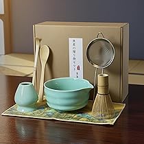 Amazon | KUMORINO 抹茶セット 7点 片口抹茶碗 百本立茶筅 茶杓 茶こし