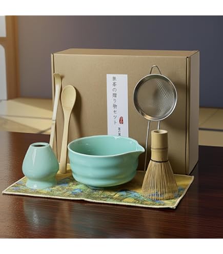 Amazon｜ワールドクリエイト 藍花 波佐見焼 お抹茶3点セット 白銀