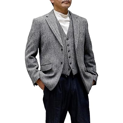 Harris Tweed／FACEMIX ヘリンボーン ジャケット グレー LL Harris Tweed／FACEMIX ヘリンボーン ジャケット グレー LL - メルカリ