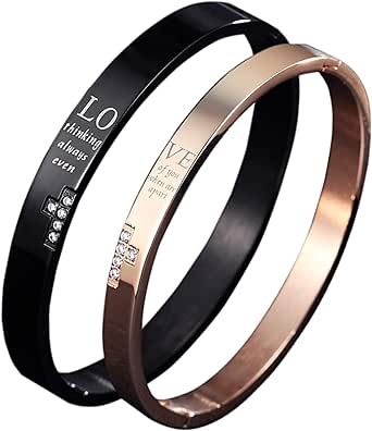 Amazon Island Banana ペアブレスレット 2個セット バングル ペア カップル 人気 恋人 アクセサリー ブレスレット ステンレス メンズ レディース セット 金属アレルギー対応 専用box付き 専用クロス付き バングル 通販