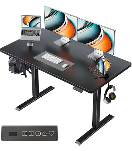 Amazon | YIHAYO 昇降デスク 一枚板 高さ70-115cm 幅120cm 奥行き60cm