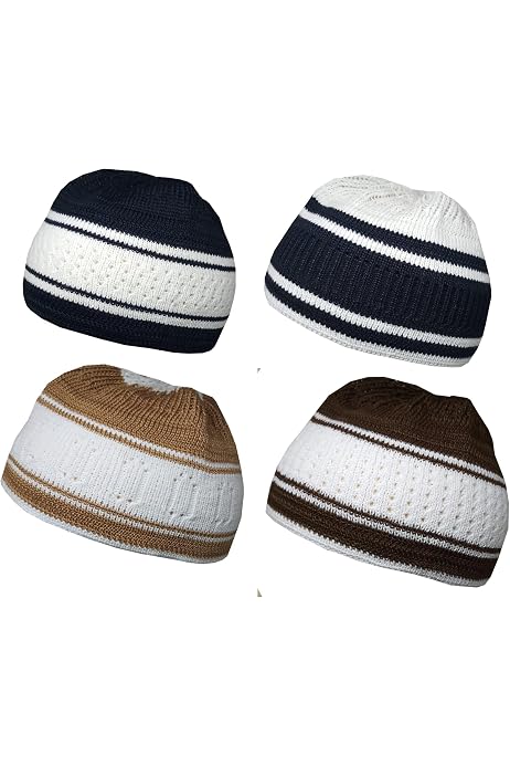 Set of 4 Muslim Beanie Skull Cap AMN 