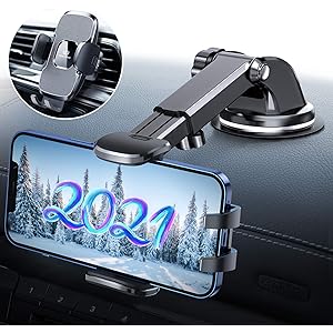 【2021進化版】DesertWest 車載ホルダー ワンタッチ式 2 in1 スマホホルダー 車 手帳ケース対応 粘着…