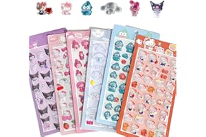 3Dシール 立体シール ぷくぷく 【6枚セット】 かわいい デコ アイテム ごほうび用 子供 手帳 携帯 DIY用 貼り付け簡単 女の子向け おしゃれ エポキシ樹脂製