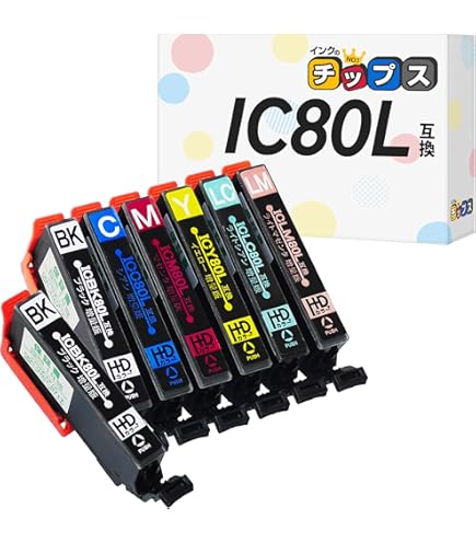 Amazon.co.jp: 【インクのチップス】 エプソン用 IC80L シアン
