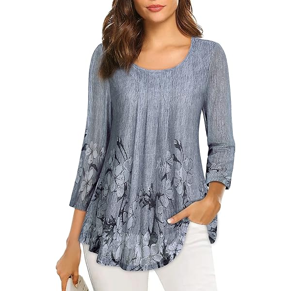 Women's Floral Mesh Blouse - Elegant Ruffle Short Sleeve Tunic Top | Dressy Casual Pleated Shirt - View #8