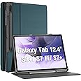ProCase Case for Galaxy Tab S8 Plus/S7 FE 2021/S7 Plus 2020 12.4 Inch with S Pen Holder, Slim Stand Folio Smart Cover for 12.