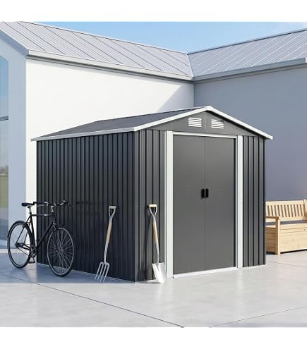 物置 屋外 戸外収納庫 スチール 幅236*奥行303*高190 引戸両開タイプ Amazon | 物置 屋外 戸外収納庫 スチール 幅236*奥行き303*高190
