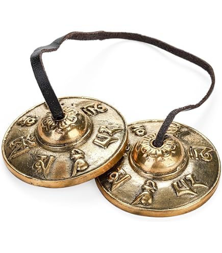 UAPAN Manjeera – Traditionelles Indisches Handbecken Aus Messing, 7,6 Cm Durchmesser (Paar) | Musikinstrument Für Rituale & Meditation