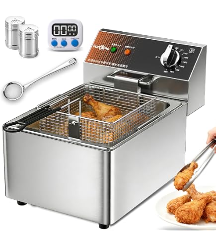 Amazon.co.jp: ダイシン商事 電気フライヤー FL-DS6W 6L 二槽式 ミニ 