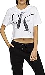 Calvin Klein Women's Surplus Khaki Cropped Logo Tee Shirt
