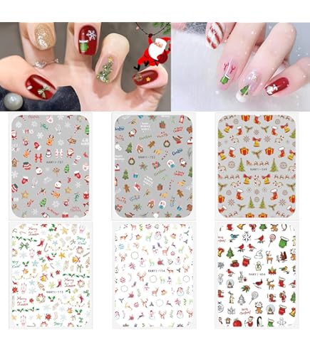 Amazon.co.jp: ネイルシール クリスマスネイルシール 10枚セット 3D