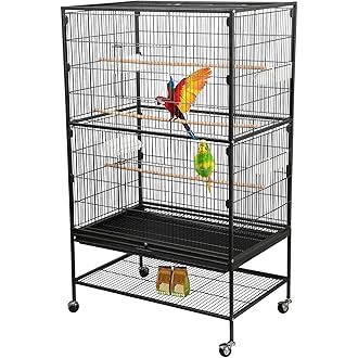 large parakeet cage with stand