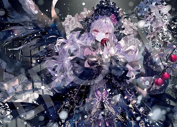 エポック社 500ピース ジグソーパズル イラスト/アート ファンタジックアート/おにねこ 夜の魔法使い (38×53cm) 07-460s のり付き ヘラ付き 点数券付き EPOCH - 1