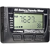 G.T.Power リポバッテリー チェッカー リポバッテリー 放電 リポ バランサー 【 1S ～ 8S バランス機能 放電機能 RC用サーボテスター機能 人気機種の上位互換品 正規品】 (1-8S (V1.2))