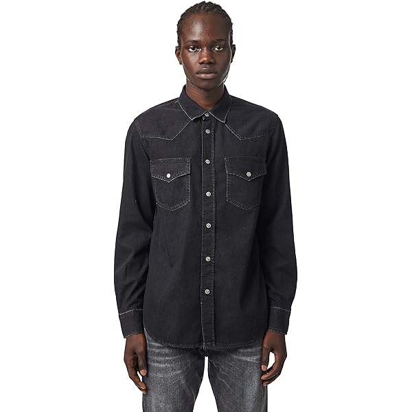 Amazon | [Diesel] インディゴブルー メンズ デニム シャツ NEW