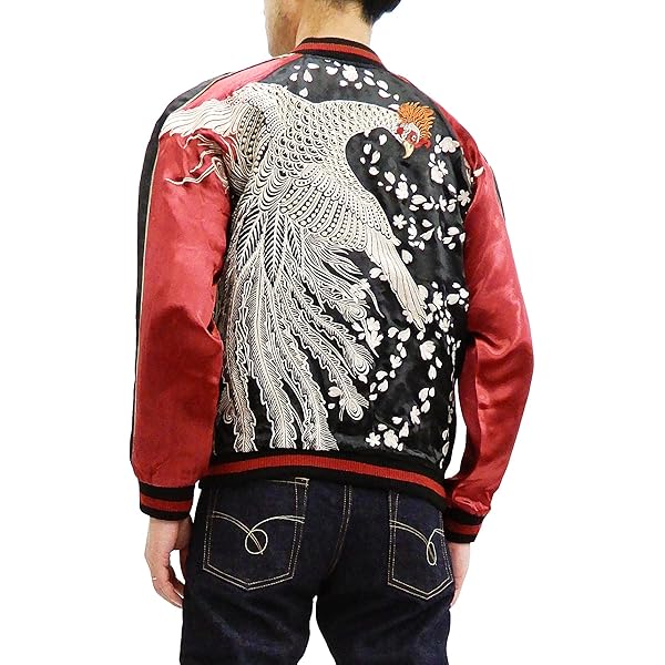 Amazon | [花旅楽団] Script スカジャン SSJ-519 猫花魁 メンズ