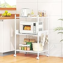 Amazon.co.jp: LunarLight レンジラック レンジ台 幅60奥行44高さ90cm