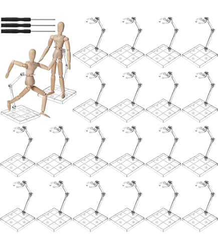 Action Figure Stand Set With 2 Bases & 4 Bendable Arms - Display Stand For 6-Inch Figures & Gundam Models