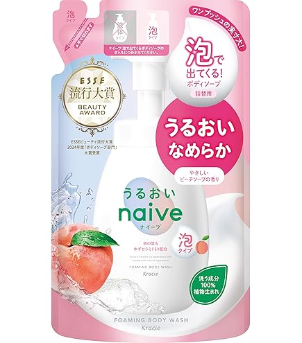Amazon | ナイーブ ボディソープ 泡 さくらの香り 本体 600ml 1個 +