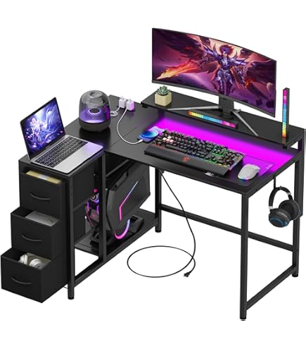 Amazon | パソコンデスク 光沢天板 120cm幅 奥行60cm ゲーミングデスク