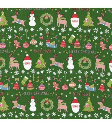 Amazon | 生地 冬柄 クリスマス柄 スムースニット ポリエステル 巾141