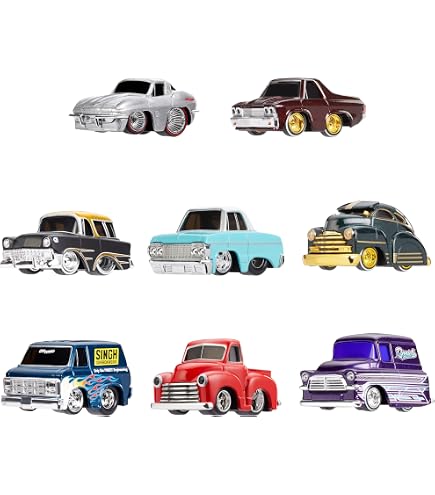 CarTuned 3 Lowriders 1:64 Diecast - 1957 Chevy Bel Air, 1987 Chevy C10, 1969 K5 Blazer