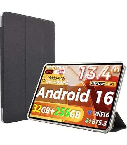 Amazon.co.jp: RebotAi Android 16 Tablet, 13-Inch, Large Screen, 8