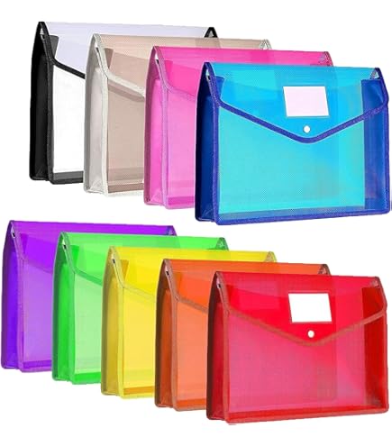 14 Pack A4 Plastic Punched Wallets 11 Holes Expanding File Folder - View #14