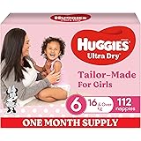 Huggies Ultra Dry Nappies Girl Size 6 (16kg+) 1 Month Supply 112 Count