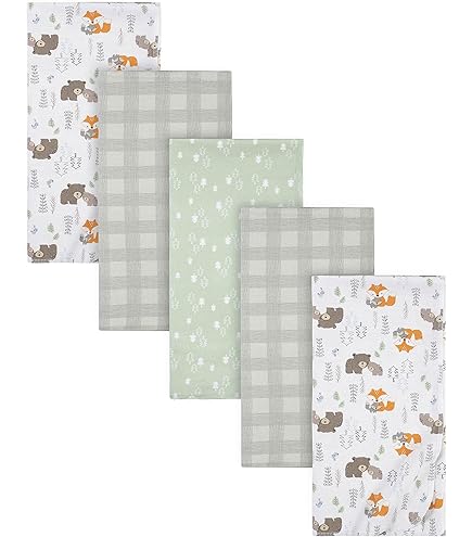 Hudson Baby Flannel Receiving Blankets Bundle – Set Of 100% Cotton Baby Blankets, Cute Farm Print, 30x30 Inches - View #8