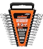 HORUSDY 9-Piece Extra Long Ratcheting Wrench Set – Metric 8-22mm, Double Box End, CR-V Steel With EVA Foam Organizer For Auto & Industrial Use