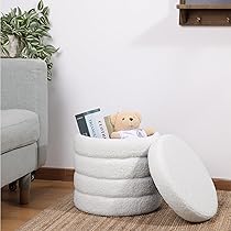 Amazon｜Navaris ラウンドストレージオットマン - 段になった