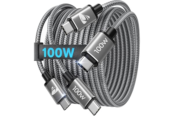 USB C ケーブル【2M/2本 PD対応 100W/5A 超急速充電】USB タイプc 断線防止 高速データ転送 ナイロン編み USBC to USBC 充電ケーブル iPhone 16 15 Pro Max Samsung Galaxy S25 S24 Google Pixel MacBook Pro Air iPad Xperia Switch PS5等Type C各種対応(グレー)