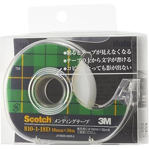3M スコッチ テープ メンディングテープ ディスペンサー付 18mm×30 小巻 810-1-18D