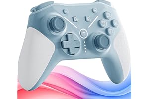 8カラー inklink Switch2 / Switch コントローラー プロコン2 超マット加工 3段階連射機能 軽量設計 高精度ボタン 大容量バッテリー 最大15時間 4段階振動調整 6軸ジャイロセンサー ワイヤレス wireless プロコン プロコントローラー 第2世代 (ソーダ)