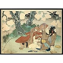 春画  アンティーク  絵画 Amazon.co.jp: Genius Collections 葛飾北斎 春画 ポスター 額