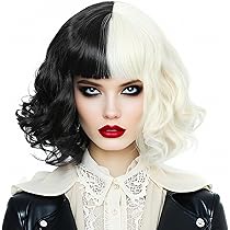 101匹わんちゃん 実写クルエラCruella ディズニーコスプレ衣装ウィッグ付 Amazon.co.jp: Lexx_cosフルセット 衣装 ＋ウイッグ ディズニー