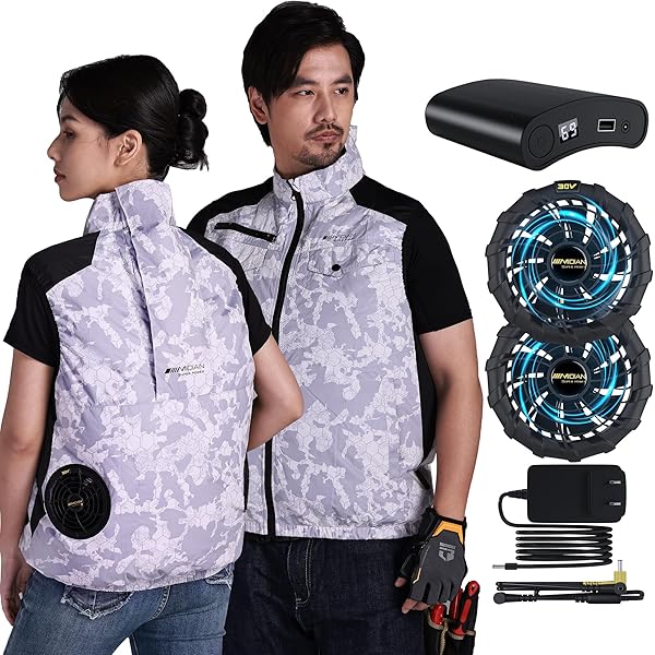 Amazon.co.jp: [MIDIAN] 2024年夏-30V超強力 138L/S爆風 空調作業服