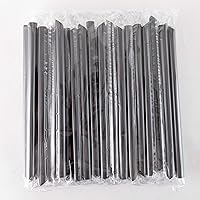 Eight Shop タピオカ ストロー 黒 50本 極太 12mm 個包装 業務用