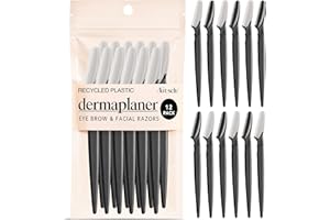 Kitsch Dermaplaning Tool - Face Razors for Women | Eyebrow Razor & Face Shaver | Facial Hair Removal | Dermaplane Razor, 12 pc (Black)