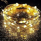 waves 電池式 ワイヤーライト 5M/50灯 LED ジュエリーライト イルミネーション 電飾 クリスマス (ウォームホワイト)