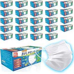 【在庫あり 1000枚】 マスク 不織布 通気性 夏用可 3層構造高密度フィルター 使い捨不織布 通気性 夏用可 3層構造高密度フィルター 使い捨てマスク 飛沫防止99% 不織布 PM2.5対応 花粉対策 ふつうサイズ 男女兼用 箱付き 白い (1000枚セット)