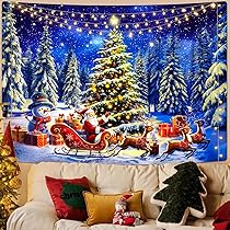 Amazon.co.jp: Shiny Flower クリスマスタペストリー サンタクロース