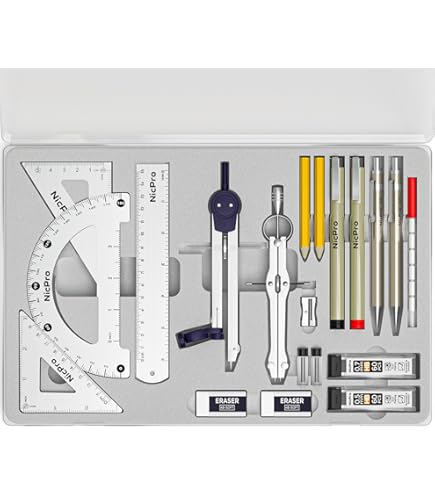 Mr. Pen Professional Geometry Set - 17 Pcs For Architects