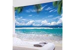 LB 自然風景タペストリー 青い空と海 ビーチ インテリア 多機能壁掛け ファブリック装飾用品 おしゃれ モダンなアート 模様替え 部屋 窓カーテン 個性ギフト 新居祝い150ｘ100cm