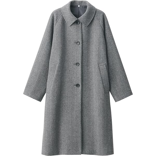 【新品】無印良品 婦人 再生ウール混ジャケットコート 婦人 再生ウール混ジャケットコート（グレー柄） | 無印良品